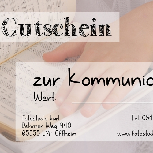 Gutschein Kommunion